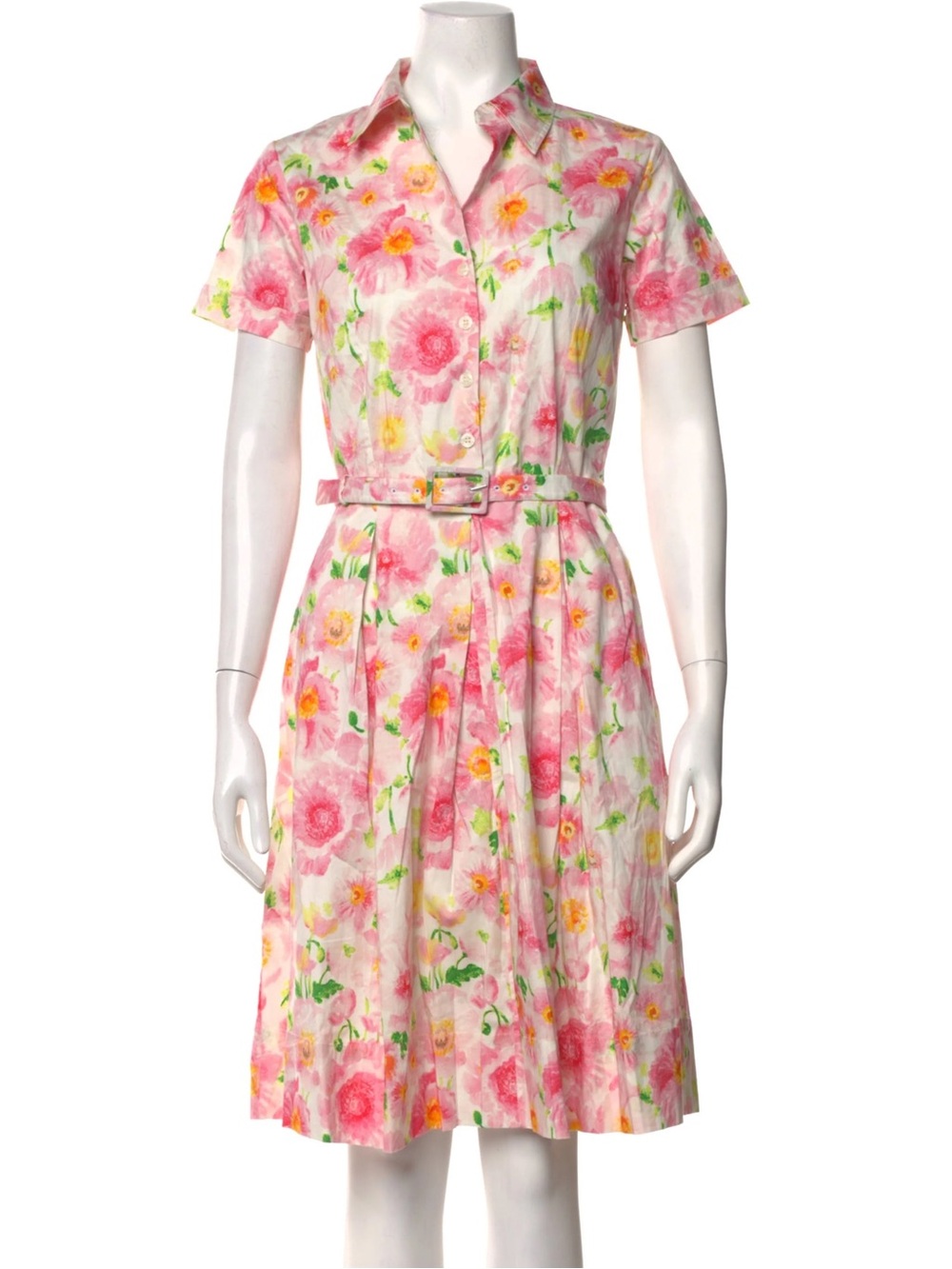 Frances Valentine Belted Floral Shirt Dress Size S